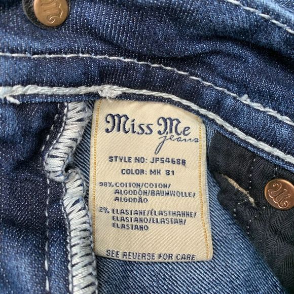 Miss Me Distressed Womens Boot Cut Jeans Embellished Studded Floral Size 30 - Picture 12 of 12